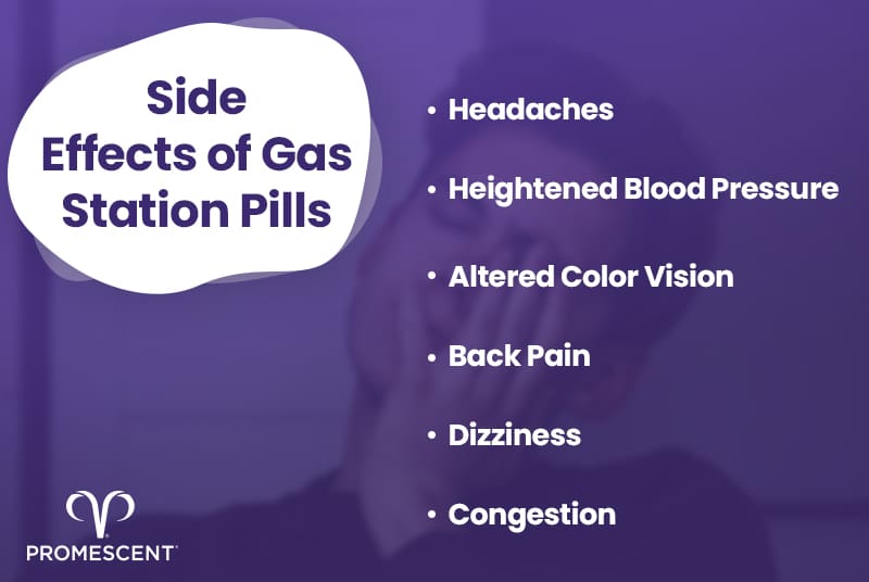 Some common side effects of gas station sex pills
