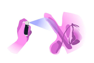 premature ejaculation spray being applied to penis