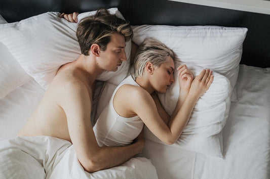 Man in bed with morning wood