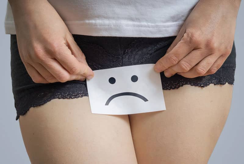 Sad vagina because of vaginal dryness