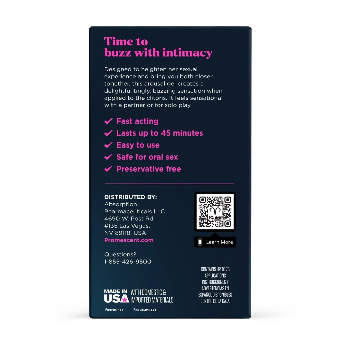 Buzzing Female Arousal Gel