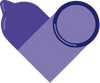Condom in the shape of a heart
